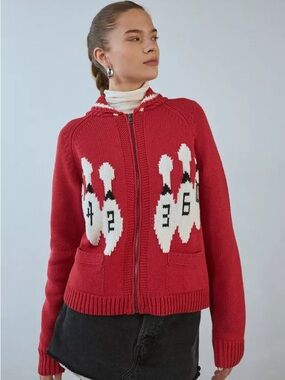 NWT NEVER WORN URBAN OUTFITTERS SCOTTIE ZIP CARDIGAN BOWLING PINS